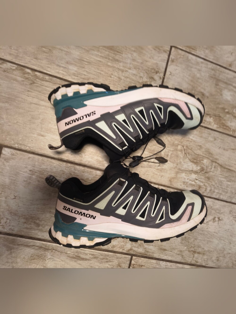 Solomon Goretex XA Pro 3D Trail Running Shoes - White, Pink & Teal